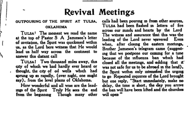 Report from Bridal Call, January 1919